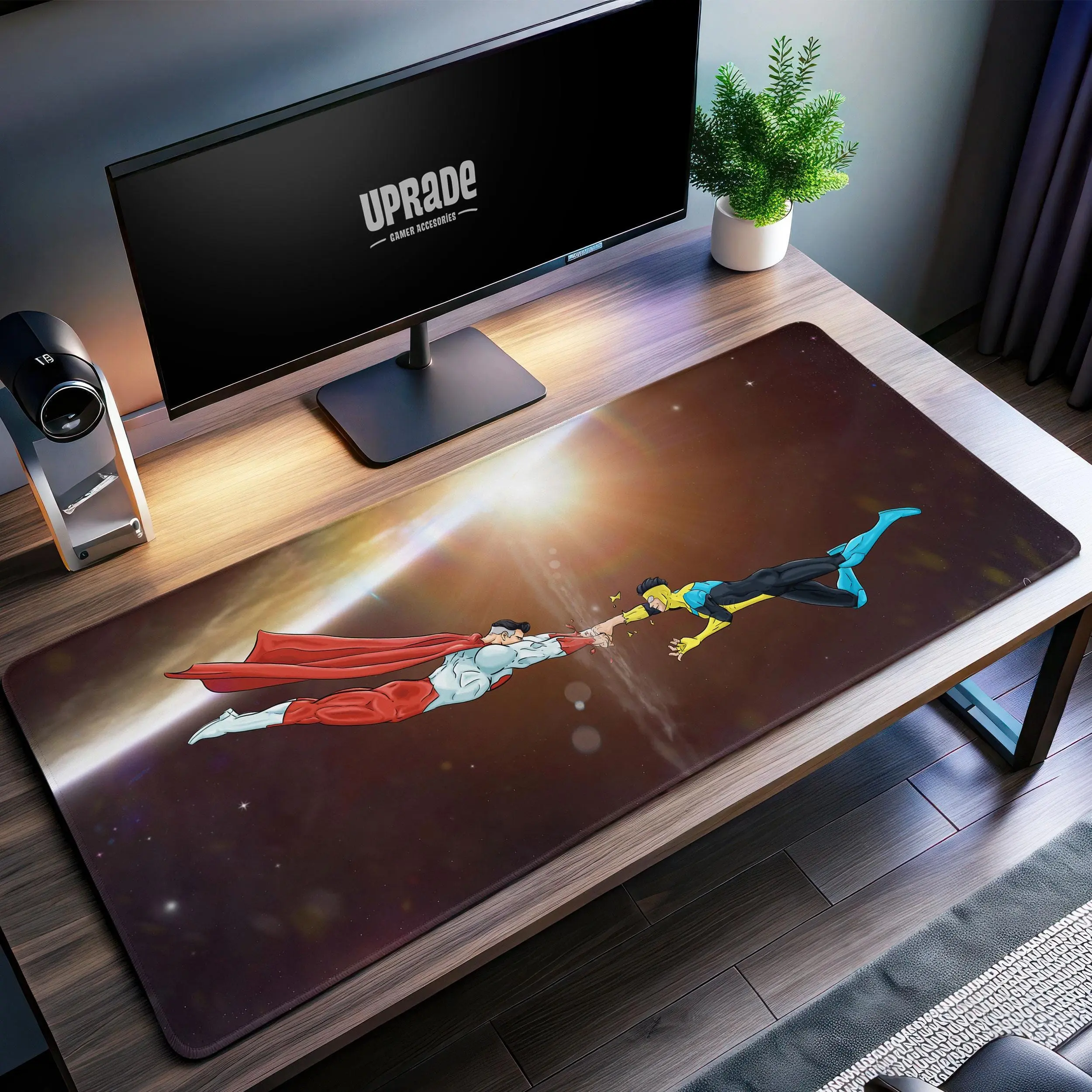 Omni-Man vs. Invincible Epic Showdown Desk Mat - Large Space Battle Mouse Pad