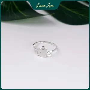 LavaJewelry, Ghost Silver Ring, 925 Sterling Silver Ring, Hallowen Ring, Ghost Ring, Hallowen Gift, Women Ring