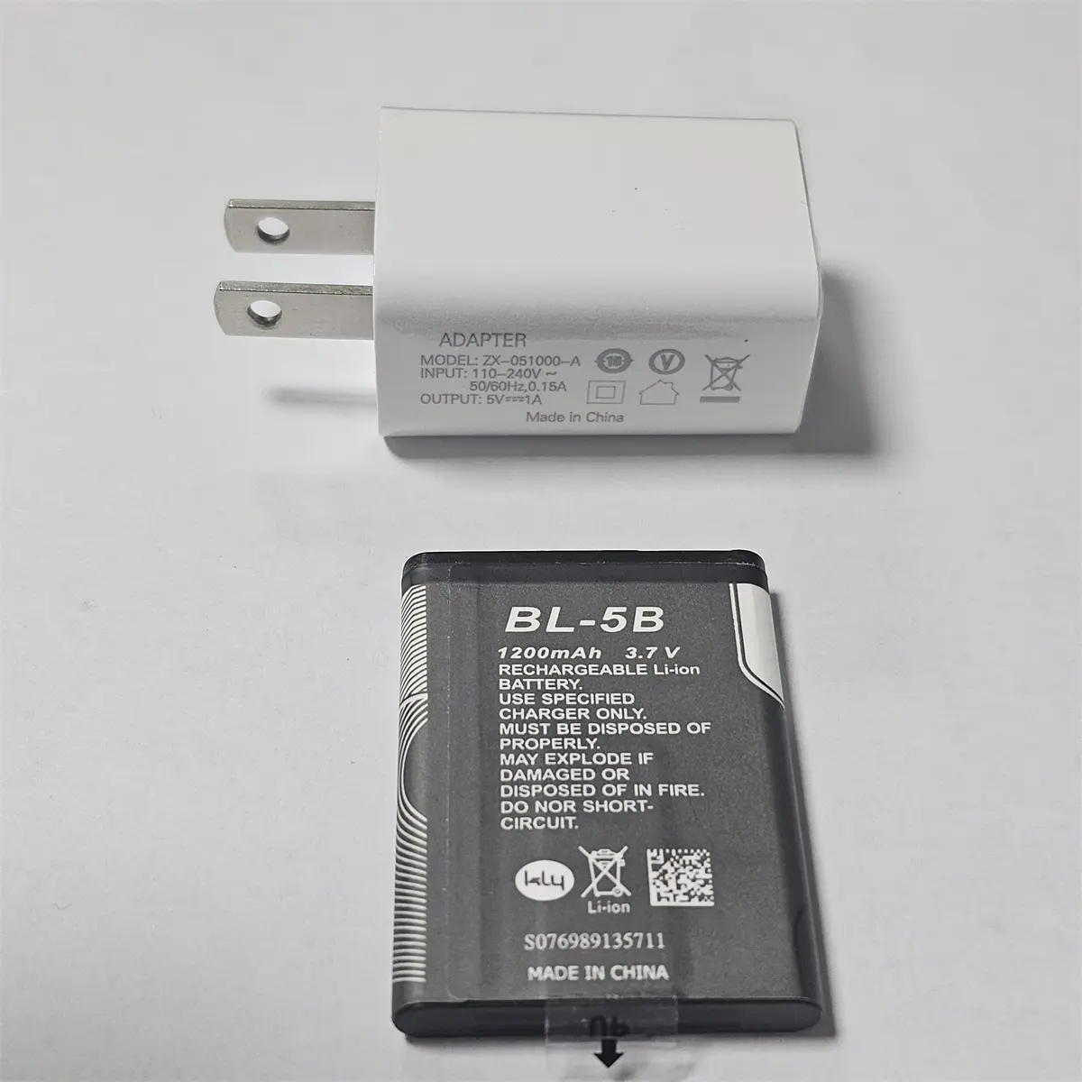 1 USB Charger and 1 BL-5B Battery