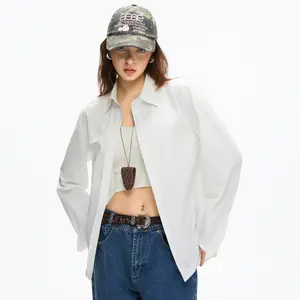 JCCC Women's All-Over White Button Front Blouse Casual Long Sleeve Top for Spring & Fall Ladies Clothes for Daily Wear Casual Fashion Shirt Button Down Shirts for Women Slim fit Long Sleeve Stretch Dress Shirts Work Shirt Wrinkle Free Office Blouses