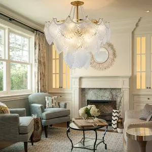 Shell-shaped Crystal Chandelier 23.6 Inches Elegant Home Decor Lighting Fixture for Modern Stylish Lighting - Exclude Bulbs