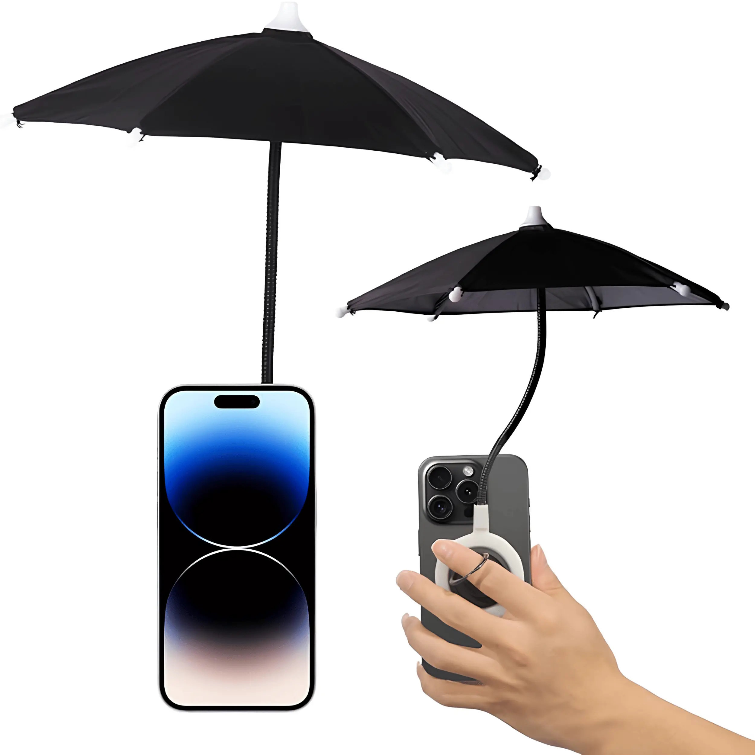 Magnetic Phone Sun Shade Umbrella Anti Glare Smartphone Sun Shield with Flexible Bendable Design, Screen Shade for iPhone 15, 14, 13, 12 Pro Max Plus & MagSafe Compatible Phones, Outdoor Phone Accessory