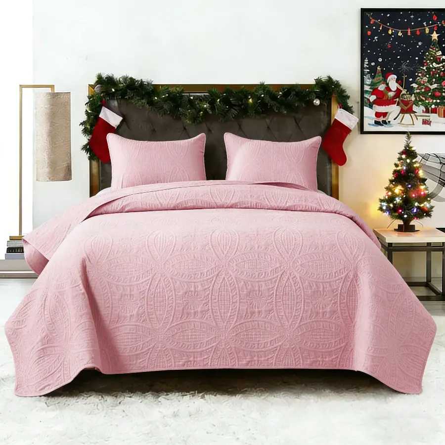 【Haul Deals】Breathable Quilt Set - Lightweight Vintage Quilt with Pillow Sham, Soft All-Season Bedspread Coverlet Comforter Set
