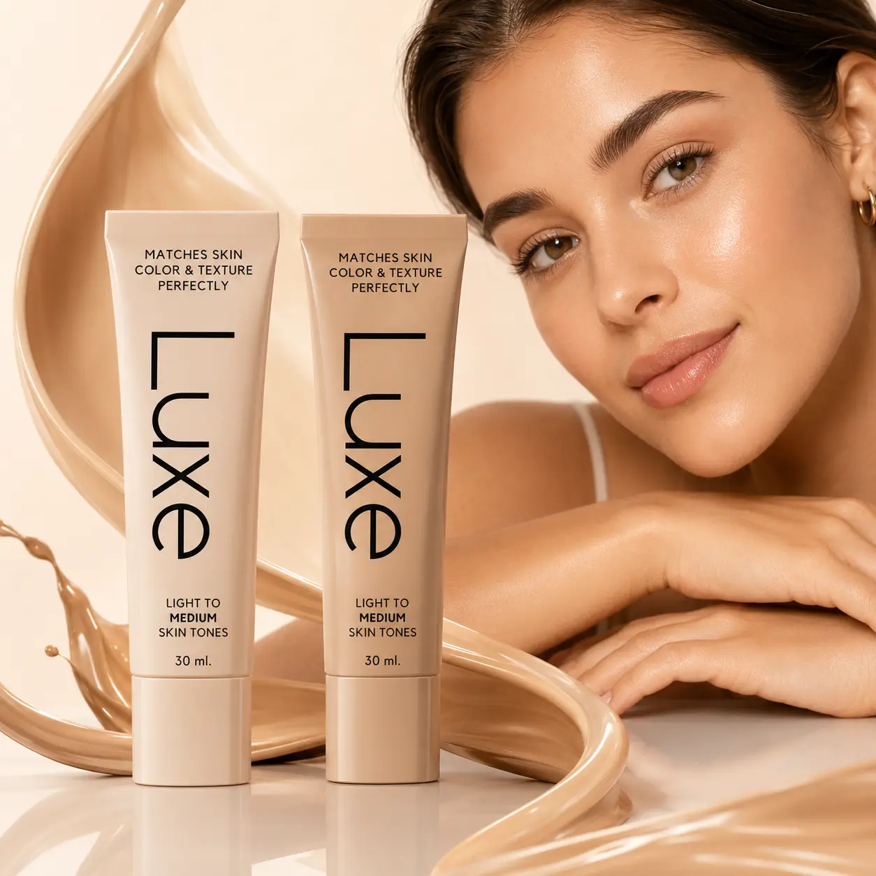 Luxe Color Changing Foundation - Skin-Adapting Hydrating Face Makeup with Lightweight Buildable Coverage for Seamless Natural Finish, Concealer Cosmetic