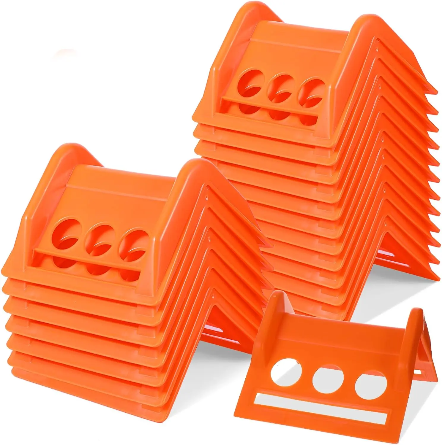 20 Packs Flatbed Edge Protectors, Corner Protectors, Cargo Loads, Tie Down Protector for 4 Inch Straps, Protects Cargo Edges Winch Ratchet Straps Plastics Contruction Protector Orange