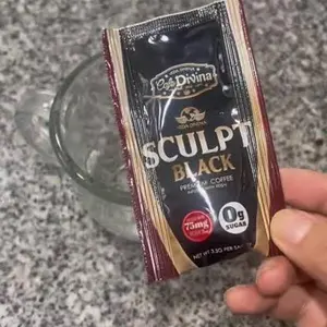 Cafe Divina Sculpt Black Coffee 75g - Premium Coffee Infused with Reishi, 0g Sugar, Ideal for Coffee Lovers, Beverage Natural Flavor