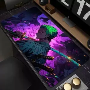New L-XXL Large Paint Anime Zoro Anti-Slip Mouse Pad Gaming Keyboard Desk PC Big Mat, Anime Mouse Pad, Desk Mat, PC Accessories.