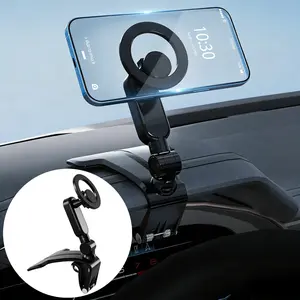 Car Phone Holder 360 Degree Rotation, Suitable for Car Navigation In-Car Dashboard, Horizontal and Vertical Screen Adjustment Angle, Suction Cup Fixed Non-Slip magsafe Magnetic Cell Phone Holder Suitable for iPhone and Android mount stand