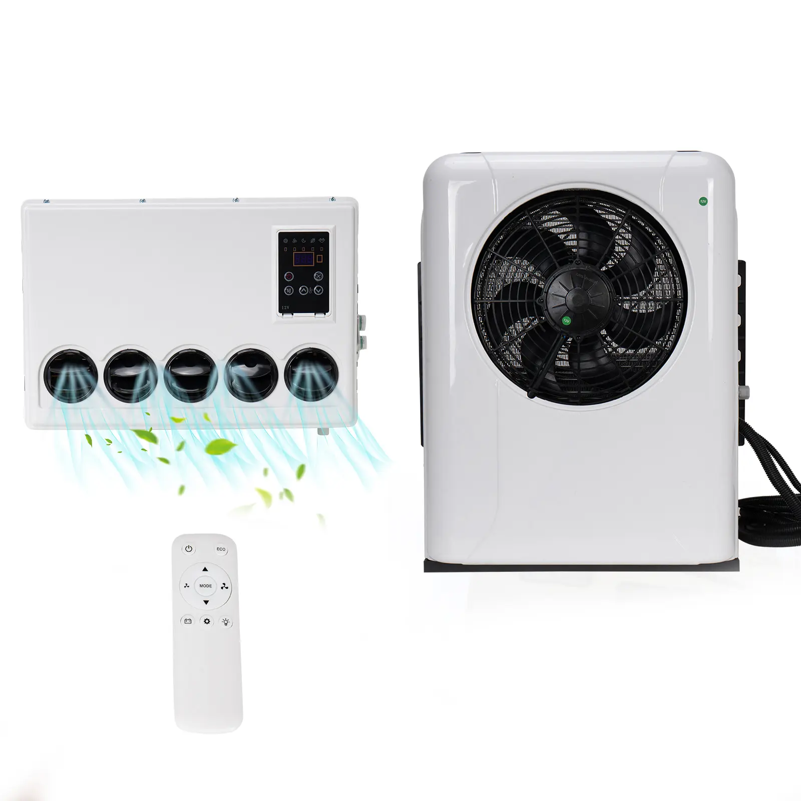 12V 12000BTU Mini Split Air Conditioner A/C for Semi Trucks Bus RV Caravan