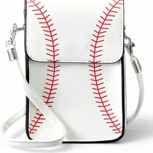 Baseball Style Crossbody Bag, Small Handbag, Sporty Women's Phone Bag, Ladies Leather Handbag (), Fashionable and Durable