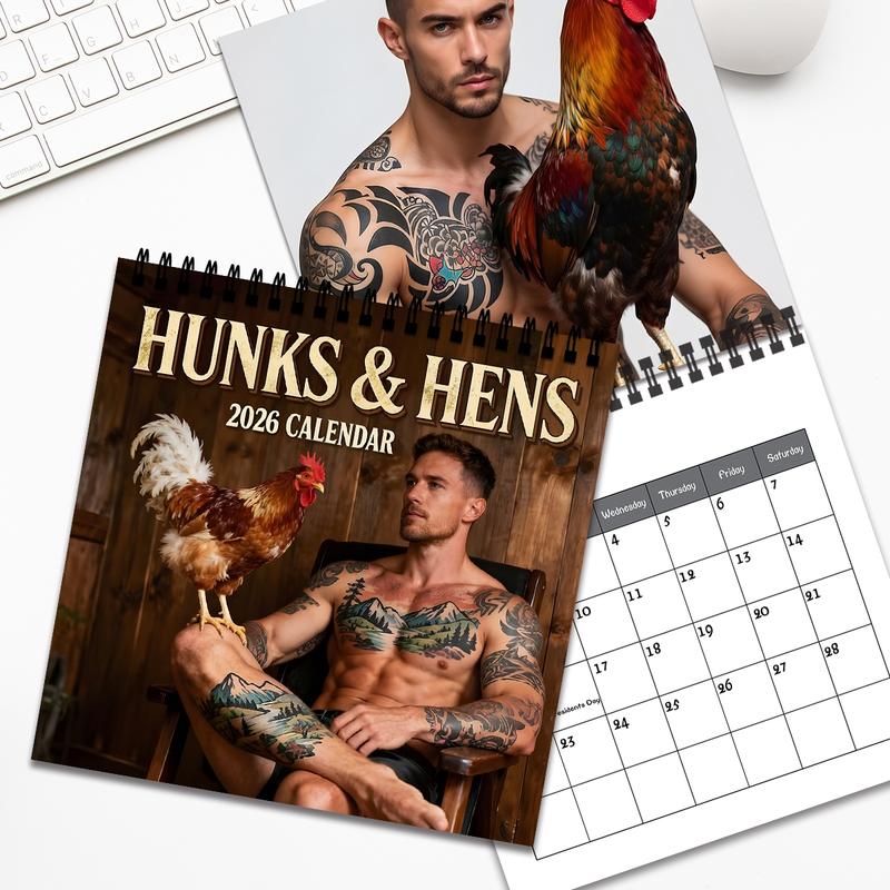 2026 Farm Theme Wall Calendar, 12 Months Colorful Illustrations, 7.9in X 7.9in Perfect Size, Cute Fun Art Decor Gift, Ideal for Home Office Enthusiasts, Wall Planner