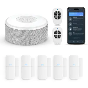 WiFi Door  System,  DIY  Home  System, with Phone APP Alert, 8 count-Kit ( Siren, Door Window Sensor, Remote), Work with Alexa, for House, Apartment, by
