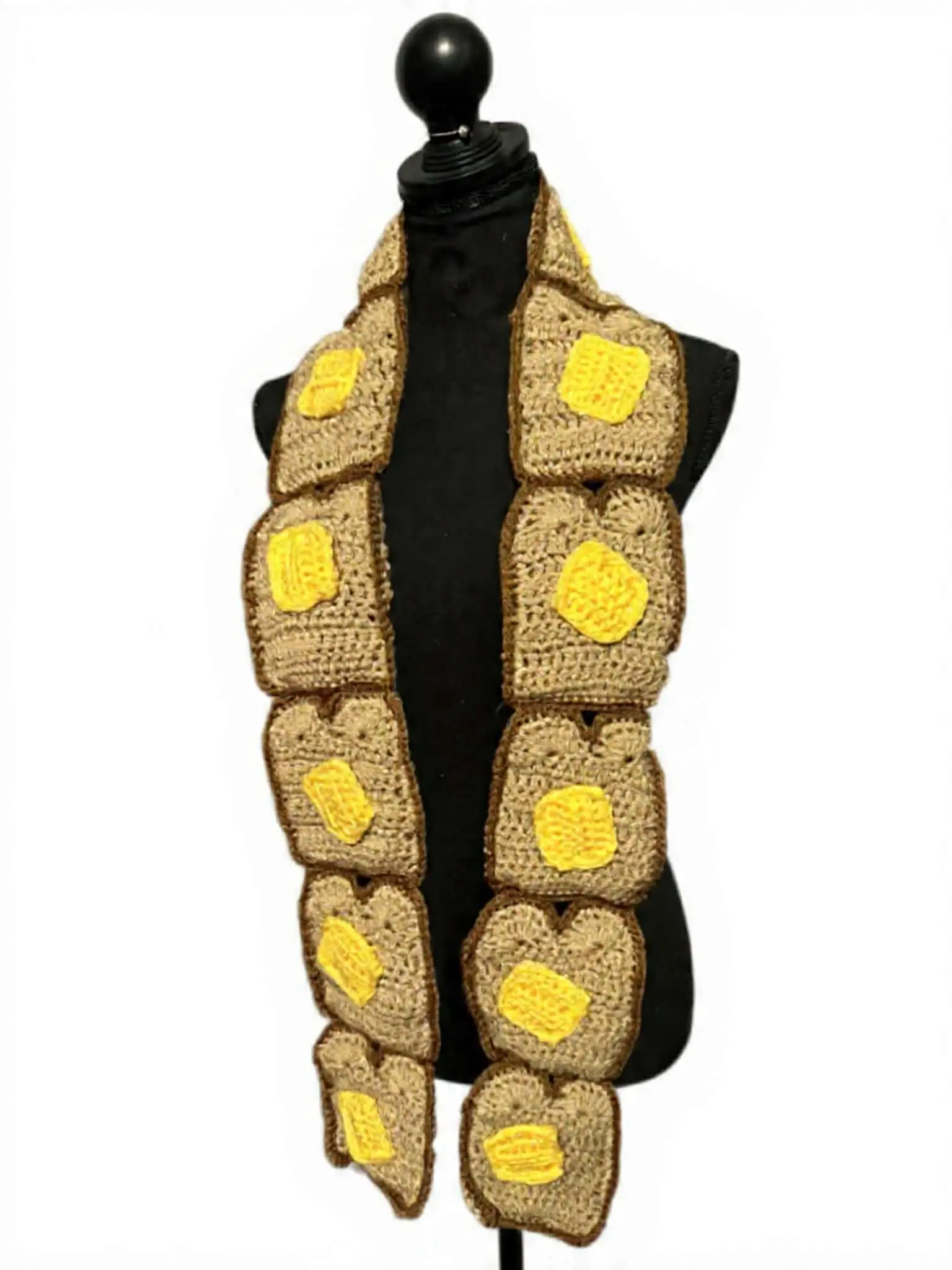 Handmade Crochet TOAST or PB&J scarf