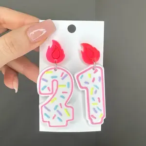 Birthday candle earrings