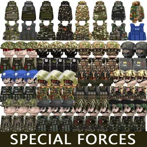 Military Series Special Forces Soldier Figures Building Blocks City SWAT Hong Kong Police Warrior Thief Accessories Bricks Toys