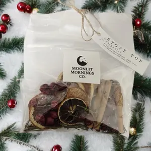 Christmas Simmer Pot Stovetop Potpourri Holiday Home Scent Natural Gift Bag with Dried Fruit and Spices