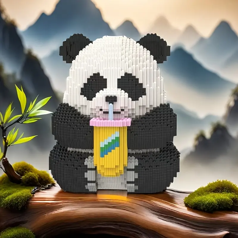 5872pcs Panda Building Block Model 3D Puzzle Creative Decoration, Perfect Gift for Birthday Halloween Valentine Christmas Holiday DIY Craft