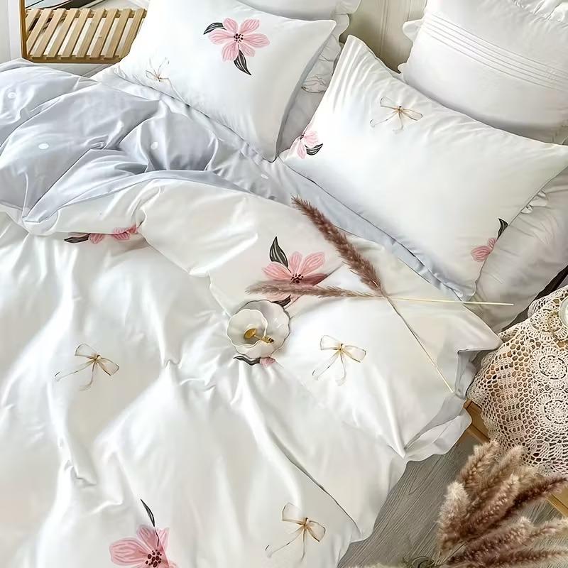 3pcs Fashion Fresh Bedding Set, Farmhouse Floral Print Sheet Set, Decorative Bedsheet Sets, Soft Comfortable Sheets, Bedroom Guest Room Use