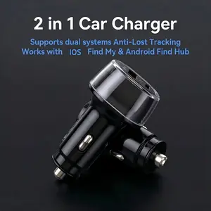 2 in 1 Car Charger GPS Locator, 30W Fast Charging USB C Station for iPhone & Android,Portable Anti-Lost Device for Parking Lot Safety, Must Have Tech Gadgets for Men Women