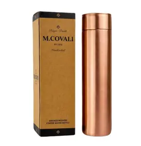 Copper Water Bottle - 34oz Vintage Modern Design - An Ayurvedic Pure Copper Vessel For Drinking- Drink More Water, Lower Your Sugar Intake And Enjoy The Health Benefits Immediately Traditional