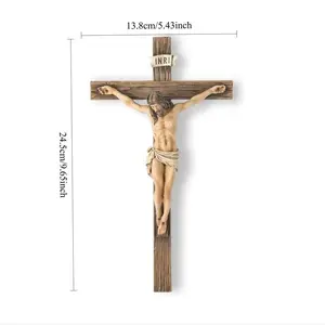 Inspiring Jesus Christ Home Decor, Stylish Religious Decor, Catholic Cross Wall Art, 9.65 Inch High Religious Gift, Renaissance Handmade Sculpture