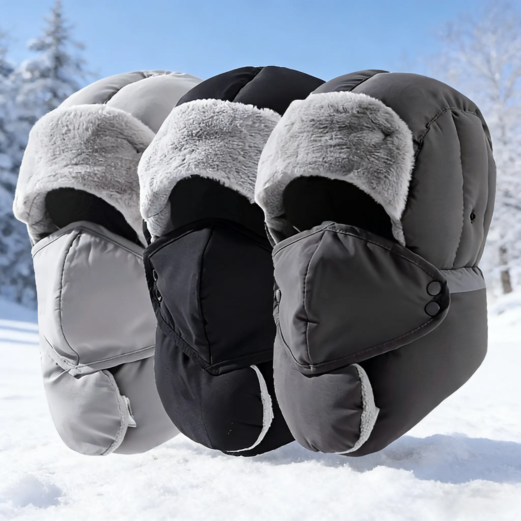 Travel Gear Women's Winter Hat with Windproof Face Mask Thick Warm Cold Resistant for Cycling Style Lei Feng Hat
