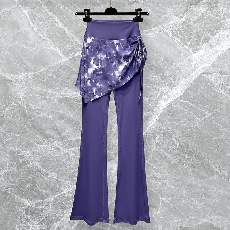 942 blue purple fake two long pants, sin
