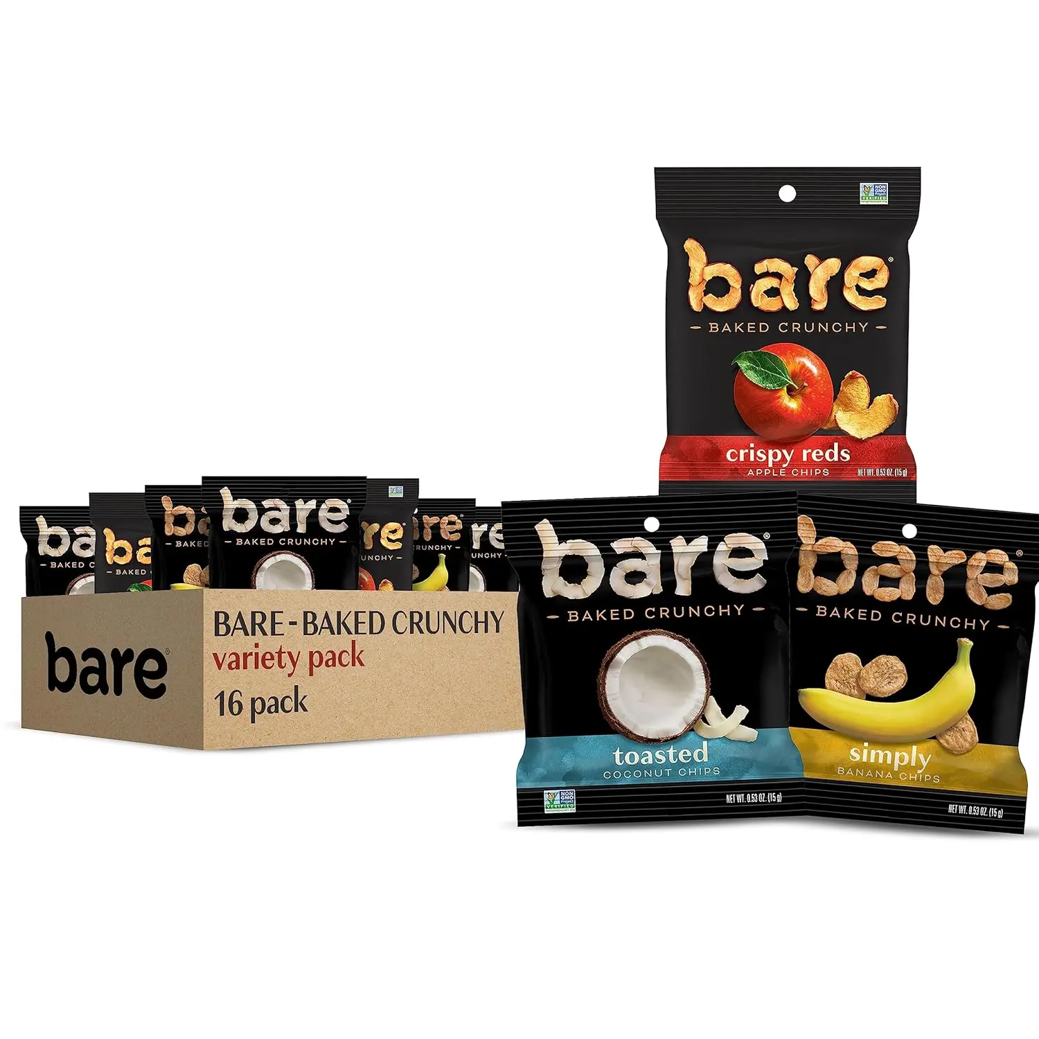 Baked Crunchy, Fruit Variety Pack, 0.53 Ounce (Pack of 16)
