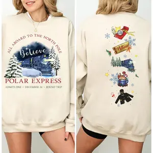 Polar Express Christmas Sweatshirt, Polar Express Shirt, Retro Christmas Hoodie, 90s Christmas Movie, Unisex Sweater Pullover Tee