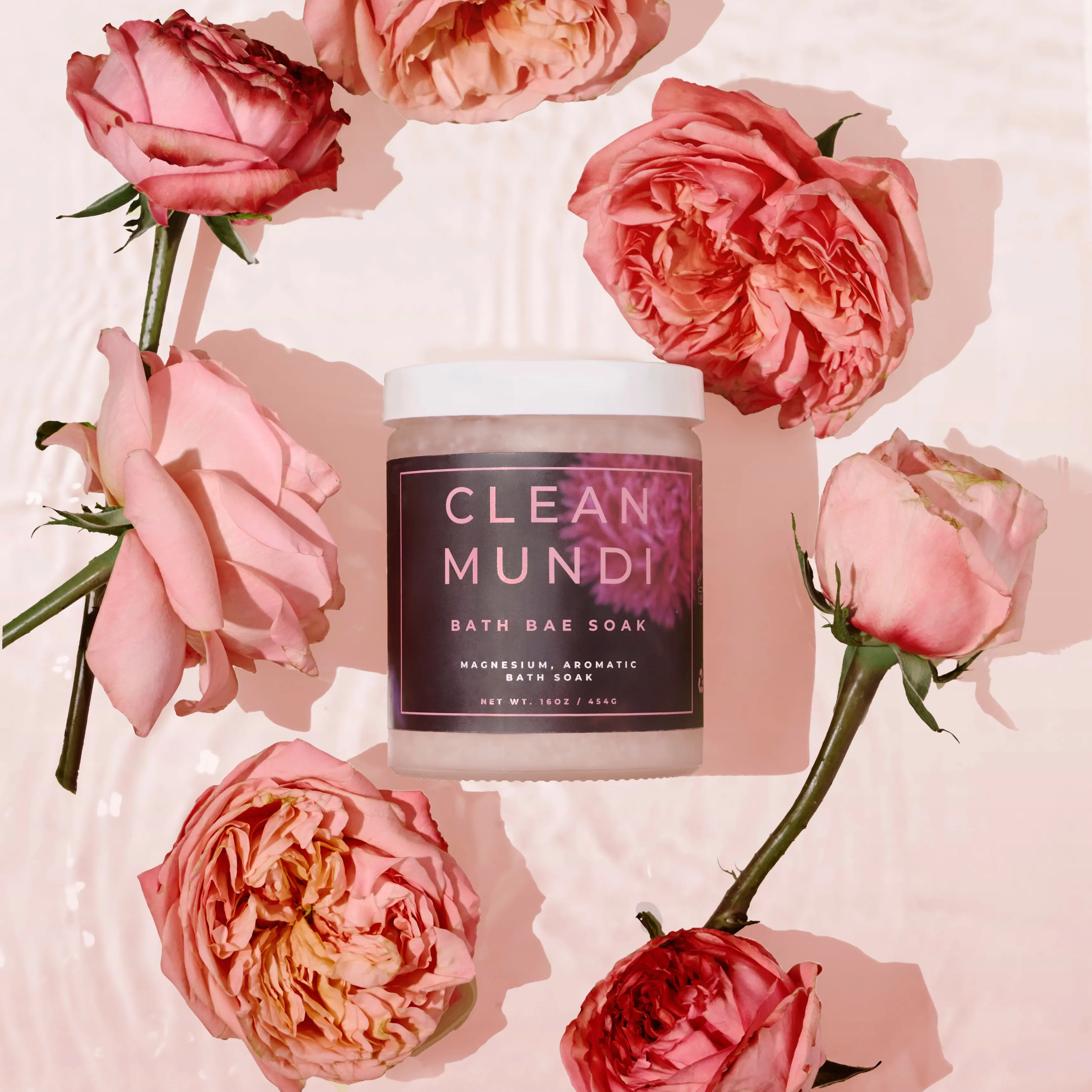 CLEAN MUNDI 16 oz Epsom Salt & Magnesium Oil Aromatic Bath Soak for Skin Hydration & Stress Relief Relaxation in Every Drop US Body Care Silky Blend Soothing Smooth Cleanser Cleansing