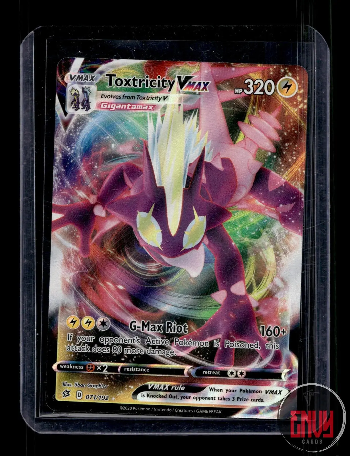 Toxtricity VMAX Near Mint 071/192 VMAX Rare Rebel Clash Pokemon Holo