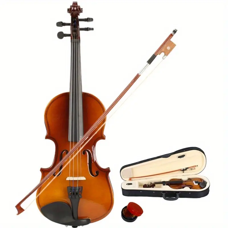 1/8 Size Acoustic Violin Set for 4-5 Year Olds - Arbor, 43cm Basswood & Blacked Wood Body, Includes Protective Case, Bow, Free Gift Rosin; For Queries Consult Customer Service, Free Gift For Rosin