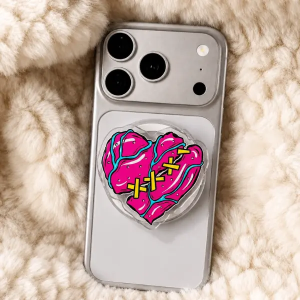 Coquette Pumpkin Ghost MagSafe Phone Grip, Cute Spooky-Cute Little Spirit with Bow & Jack-O-Lantern PopSocket, Fall & Halloween Aesthetic Accessory