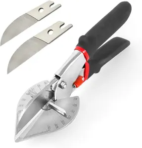 Multi Angle Miter Shear  Hand Tools,45-135  Adjustable Angle  Trim Shears Tools for Vinyl  Molding Trim, 2 Extra Spare  Included