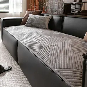 Fashionable Simple Casual Sofa Cover, Pure Color Diagonal Striped Texture, Anti-Scratch Dustproof Non-Slip Pet Friendly, Couch Sofa Protector