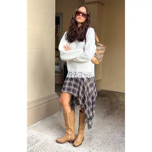 Lolly Cream Lace Trim Knit