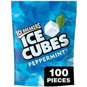 ICE BREAKERS Ice Cubes Peppermint Sugar Free Chewing Gum Pouch, 8.11 Oz (100 Pc)
