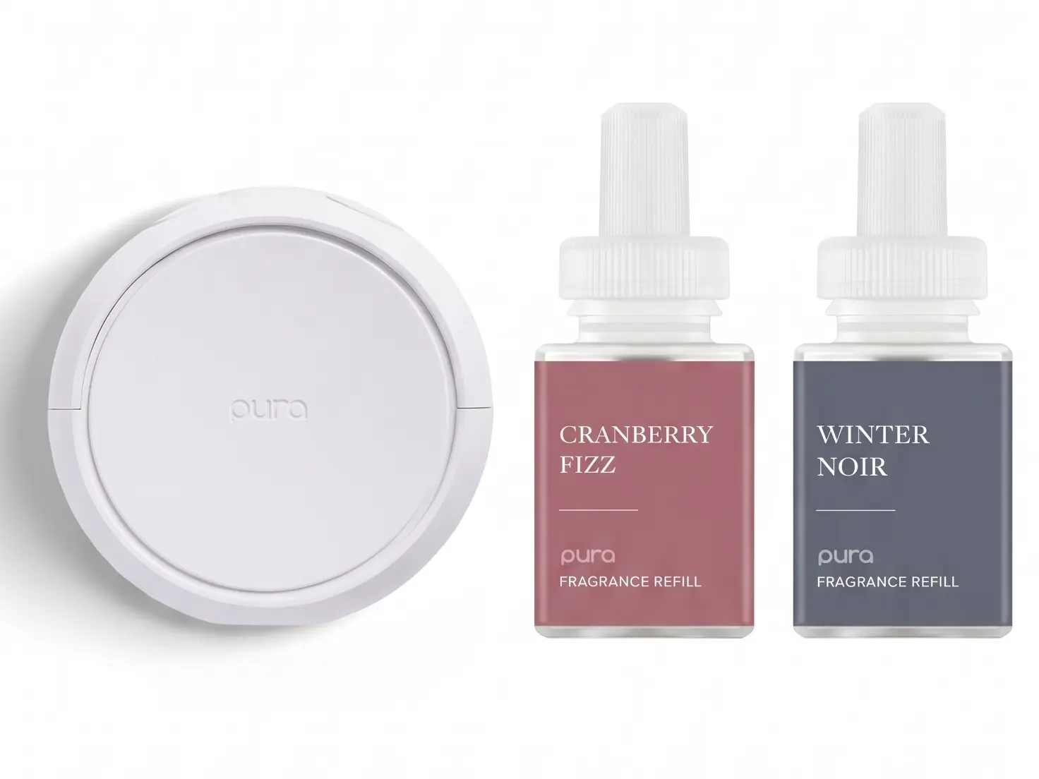 Pura Smart Home Diffuser + Holiday Fragrance Duo | Cranberry Fizz & Winter Noir