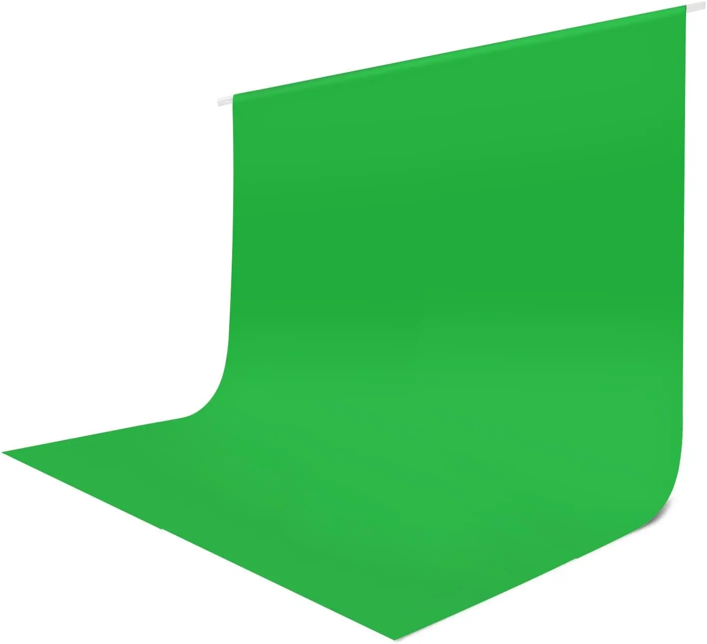 9x6 ft Thick Cotton-Blend Fabric Green Screen Backdrop Cloth, Camera Photography Background for Photographers, Streaming, 9X6 Feet