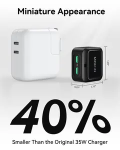 MOKiN Mini 40W Dual USB C Wall GaN Charger Type-c Suitable for Android, Apple, Samsung, Etc. At the same time