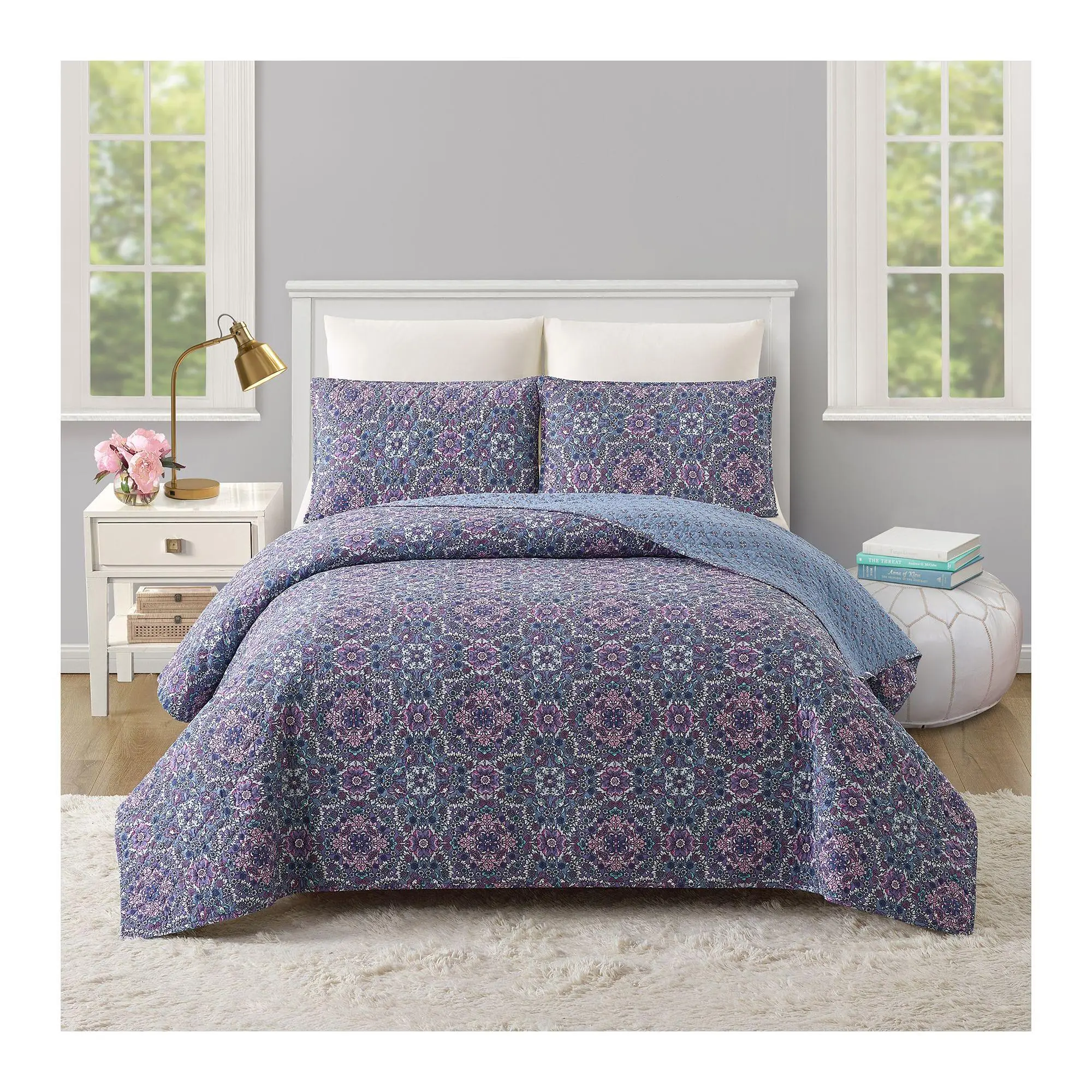 Modern Heirloom Lavender Florals 2-PC Twin/TwinXL Quilt Set