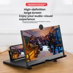 New Pull-Out Ultra HD Video Desktop Lazy Man Stand Magnifier, Mobile Screen Amplifier, High-Definition Zoom Lens, Desk Accessory, Cell Phone Holder