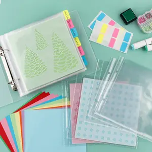 Cookie Stencil Storage Binder With Sticker Labels for Storage 6x6 Stencils DIY Scrapbooking Clear Stamp Storage Folder Organizer