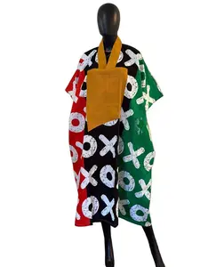 Vibrant Cotton Ankara & ASOKE Midi Bubu Casual Dress with Side Pockets for Convenience