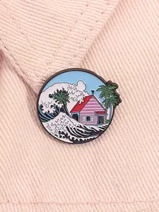 DRAGON BALL The Great Wave At Kame House Enamel Pin Kanagawa Cartoon Japanese Anime Japanese Animated Series Metal Brooch Lapel Backpack Badge Fashion Jewelry Accessories Gift for Friends