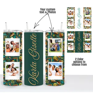 Personalized Aztec Design 4 Photo & Custom Text Tumbler