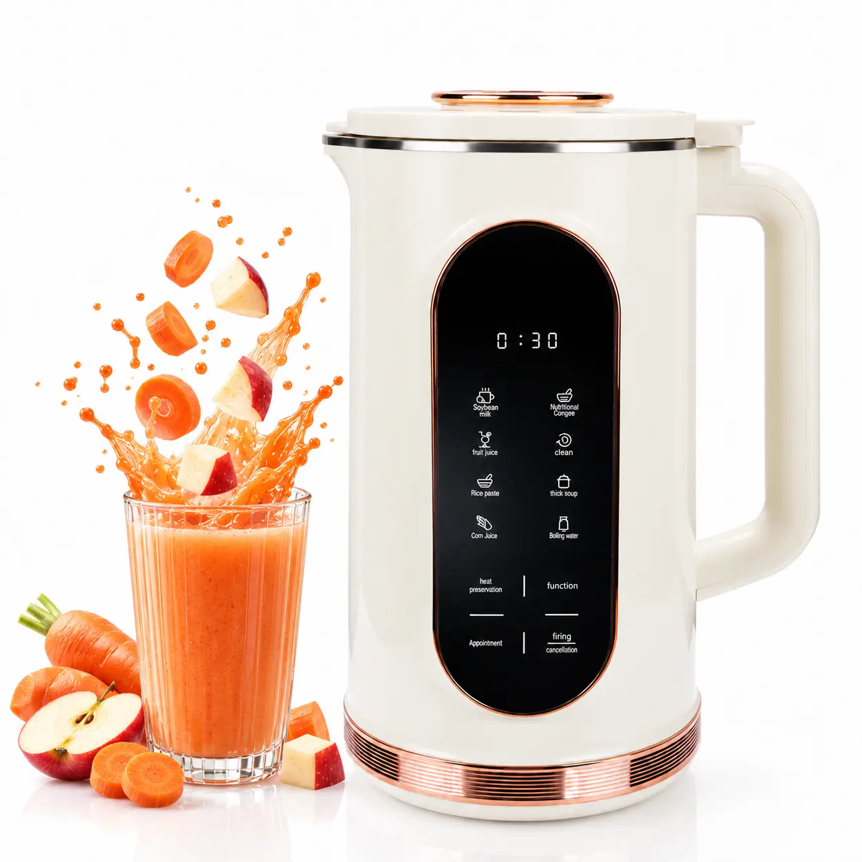 Two-Purpose Nut Milk Maker & Coffee Machine, 8-in-1 Automatic Kitchen Appliance for Homemade Plant-Based Beverages and Coffee with One-Click Mode Selection