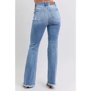 82486 HW Bootcut Fray Hem Judy Blue Jeans