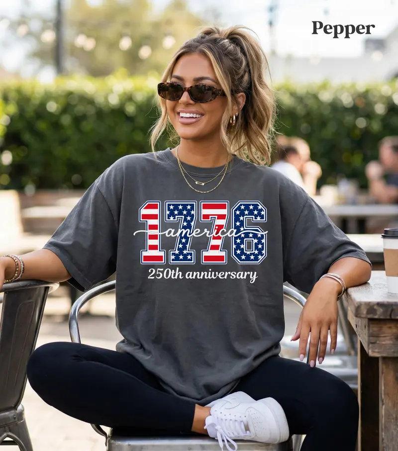 Comfort Colors America 250 Anniversary Shirt, 4th of July Tshirts, 1776 Tees, 4th of July Shirts, Patriotic Tees, USA Crewneck, American Tee – DarkFlex