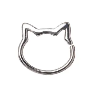 Stainless Steel Cat Seamless Ring / Cartilage Earring